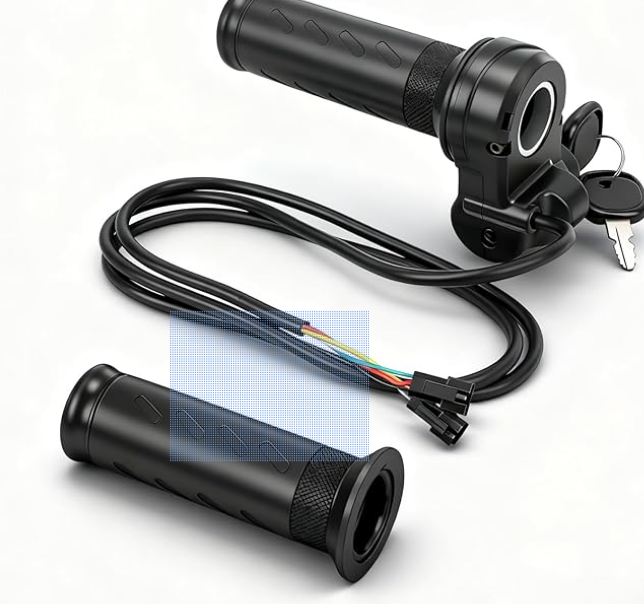 Full Twist Throttle for Ridstar Q20/Q20 Pro Lite, 3-Pin Universal Ebike Throttle Waterproof with 2 Keys, Ebike Full Twist Throttle for Upgrading Electric Scooter Trike Accessories Universal Voltage