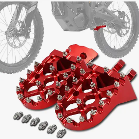 Foot Pegs CNC for Talaria, Electric Dirt Bike Wider Footpegs for Talaria Sting R MX4 MX3 MX5/MX5 PRO Talaria XXX X3/X3 PRO Komodo Non-Slip Anodized Finish Easy Installation Red