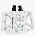 White, Aluminium CNC Bike Pedals 9/16", Lightweight Mountain Road Bike Pedal with 16 Anti-Skid Pins Bicycle Pedals for MTB BMXAluminium CNC Bike Pedals 9/16", Lightweight Mountain Road Bike Pedal with 16 Anti-Skid Pins Bicycle Pedals for MTB BMX